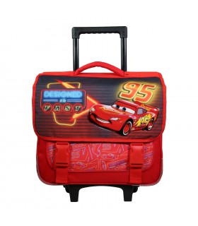 Cartable à roulettes Disney Cars 38 cm Rouge