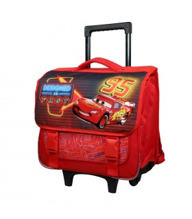 Cartable à roulettes Disney Cars 38 cm Rouge