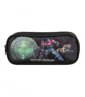 Trousse scolaire 2 compartiments Transformers Noir