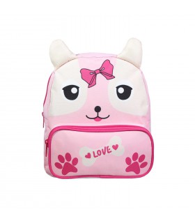 Sac à dos gouter 26 cm maternelle Kids Rose Chiot