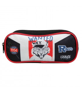 Trousse scolaire 2 compartiments Vorax Tigre Noire