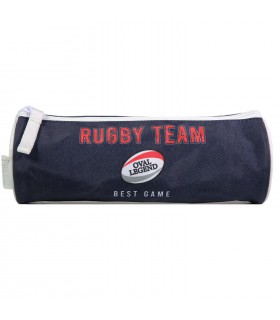 Trousse scolaire ronde Phileas Bleu Rugby