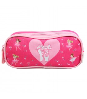 Trousse scolaire 2 compartiments Phileas Rose Danseuses