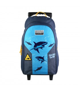 Sac à dos à roulettes Vorax Bleu Requins