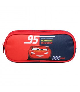 Trousse scolaire 2 compartiments Disney Cars Rouge et bleu