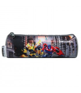 Trousse scolaire ronde Transformers Grise