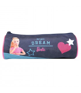 Trousse scolaire ronde Barbie Bleue