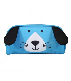 Trousse scolaire rectangulaire 3D Chien Kids Bleue