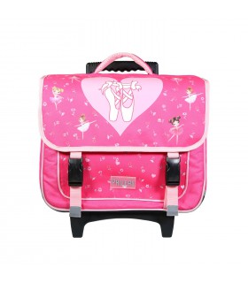 Cartable à roulettes 38 cm Phileas Rose Danseuses