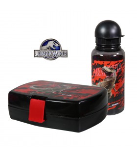 Boite Déjeuner et gourde en plastique 380ml Jurassic World Noir