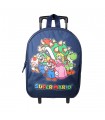 Sac à dos à roulettes 32 cm maternelle Super Mario Bleu