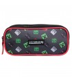 BAGTROTTER  Trousse scolaire 2 compartiments Minecraft Noir