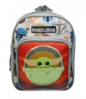 Sac à dos maternelle 31 cm avec poche Star Wars / The Mandalorian Baby Yoda Gris Bagtrotter