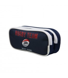 Trousse rectangulaire Phileas Rugby Bleue 2 compartiments