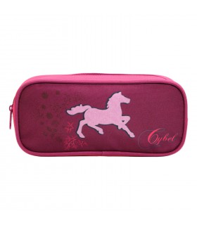 Trousse scolaire rectangulaire Cybel Cheval Licorne Violette Bagtrotter