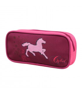 Trousse scolaire rectangulaire Cybel Cheval Licorne Violette Bagtrotter