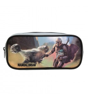 Trousse rectangulaire Star Wars The Mandalorian Noire et grise