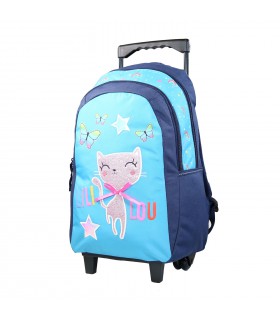 Sac à dos à roulettes Lili Lou 45 cm Bleu